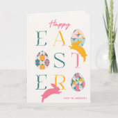 typografie Happy Easter Feestdagen Kaart (Voorkant)
