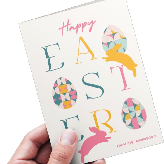 typografie Happy Easter Feestdagen Kaart