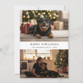 Typografie Happy Pawholidays Huisdier Hond Kerstfo Feestdagenkaart (Voorkant)
