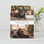 Typografie Happy Pawholidays Huisdier Hond Kerstfo Feestdagenkaart (Staand voorkant)