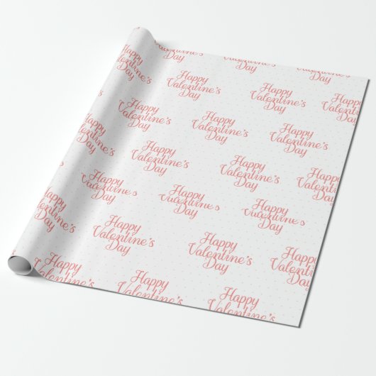 Typografie Happy Valentines Day Gift Cadeaupapier (Uitgerold)