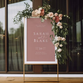 Typografie Hart Dusty Roos bruiloft welkom teken Poster