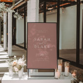 Typografie Hart Dusty Roos bruiloft welkom teken Poster