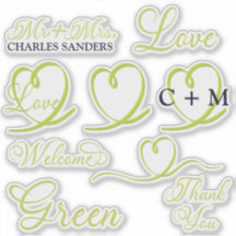 Typografie Hart Monogram Sticker