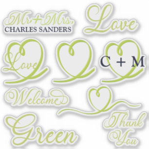 Typografie Hart Monogram Sticker