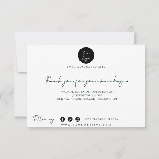 Typografie Hartelijk dank Bedankkaart (Achterkant)