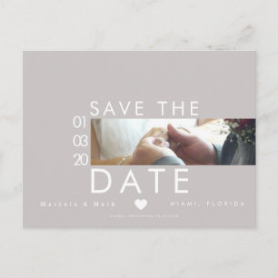 Typografie Hartjes Save The Dates Dun Foto  Briefkaart