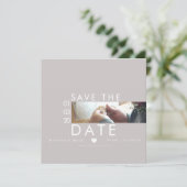 Typografie Hartjes Save The Dates Dunne Foto Postk Kaart (Staand voorkant)