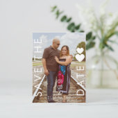Typografie Hartjes Save The Dates Foto Postkaart (Staand voorkant)
