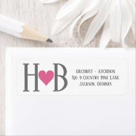 Typografie Heartfelt Return Address Labels