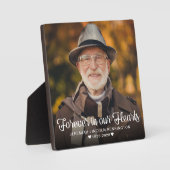 Typografie-herdenkingsfoto 'Voor altijd in onze ha Fotoplaat (Voorkant)