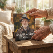 Typografie-herdenkingsfoto 'Voor altijd in onze ha Fotoplaat