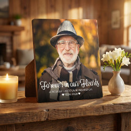 Typografie-herdenkingsfoto 'Voor altijd in onze ha Fotoplaat