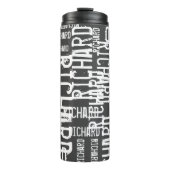Typografie (herhalende naam) Zwart Thermosbeker (Voorkant)