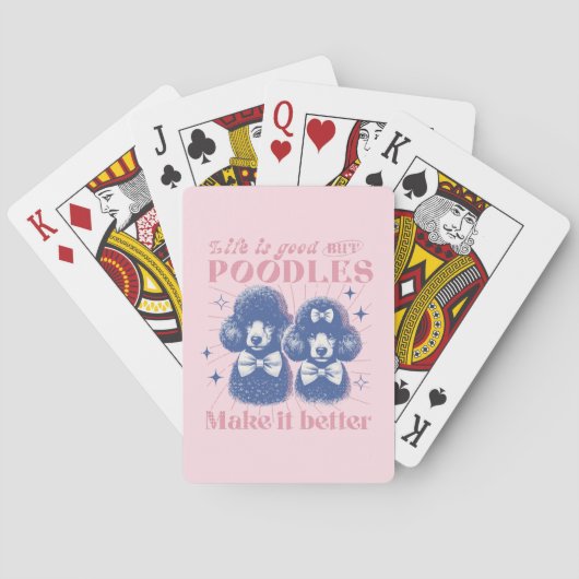 Typografie Het leven is beter met Poodles Pokerkaarten (Achterkant)