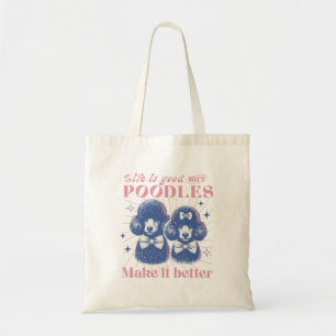 Typografie Het leven is beter met Poodles Tote Bag