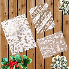 Typografie Holiday Assortation Neutral Modern Inpakpapier Vel