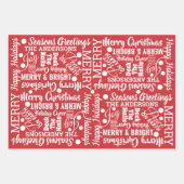 Typografie Holiday Assortment Red Green Modern Inpakpapier Vel (Voorkant 3)