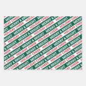 Typografie Holiday Assortment Red Green Modern Inpakpapier Vel (Voorkant 2)