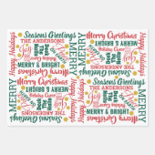 Typografie Holiday Assortment Red Green Modern Inpakpapier Vel (Voorkant)