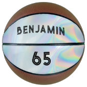 Typografie Holographic Name Player Number Custom Basketbal (Voorkant)