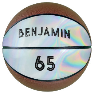 Typografie Holographic Name Player Number Custom Basketbal