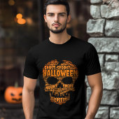 Typografie horrorschedel Halloween Tri-Blend Shirt