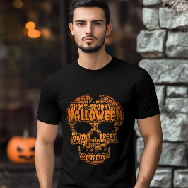 Typografie horrorschedel Halloween Tri-Blend Shirt