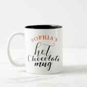 Typografie Hot Chocolate Mok met naam en Initiaal (Links)