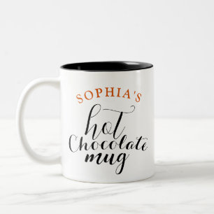 Typografie Hot Chocolate Mok met naam en Initiaal