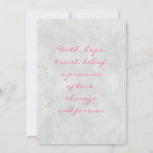 Typografie Hot Pink Oranje Grijze bruiloft Kaart (Achterkant)