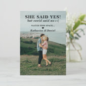 Typografie Huwelijk Uitstel Save The Date (Staand voorkant)