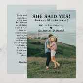 Typografie Huwelijk Uitstel Save The Date (Voorkant / Achterkant)