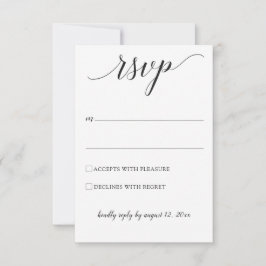 TYPOGRAFIE Huwelijks RSVP / Antwoordkaart (Zwart) Kaartje