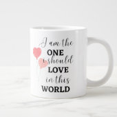 Typografie Ik ben degene die ik moet houden van cu Grote Koffiekop (Rechts)