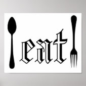  Typografie Illustratie van de snijkunst Eat Poster (Voorkant)