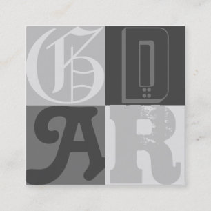 Typografie in Gray Designer Vierkante Visitekaartje
