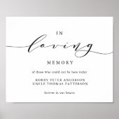 Typografie 'in liefdevolle herinnering' trouwbord poster (Voorkant)