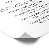 Typografie 'in liefdevolle herinnering' trouwbord  poster (Hoek)