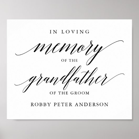 Typografie 'in liefdevolle herinnering' trouwbord  poster (Voorkant)