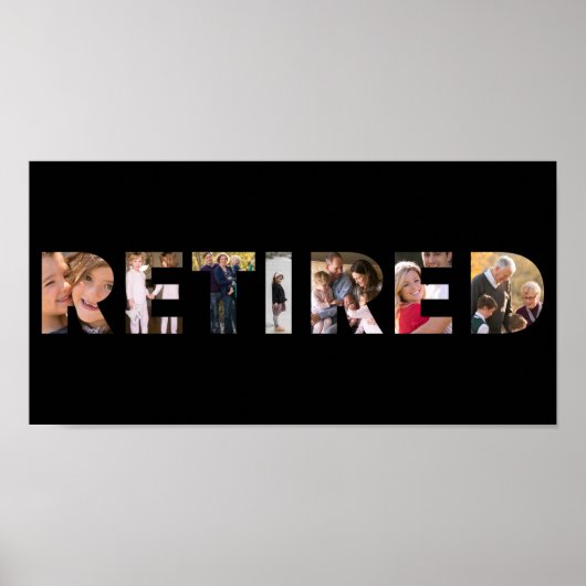 Typografie in ruste Gepersonaliseerd Foto Collage  Poster (Voorkant)