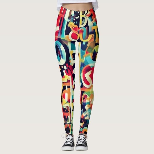 Typografie in verschillende kleuren leggings (Voorkant)