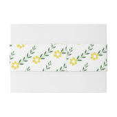 Typografie initiaal gele bloempatroon bruiloft uitnodigingen wikkel (Achterkant Voorbeeld)