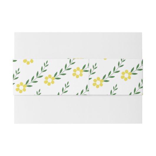 Typografie initiaal gele bloempatroon bruiloft uitnodigingen wikkel (Achterkant Voorbeeld)