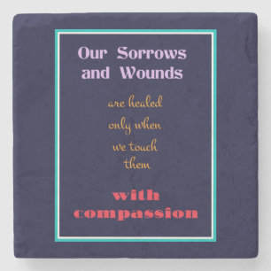 Typografie - Inspirerend citaat op Compassie Stenen Onderzetter