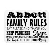 Typografie Inspirerend Quote Life Family Rules Magneet (Horizontaal)