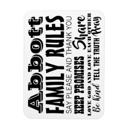 Typografie Inspirerend Quote Life Family Rules Magneet