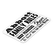 Typografie Inspirerend Quote Life Family Rules Magneet (Linkerzijde)