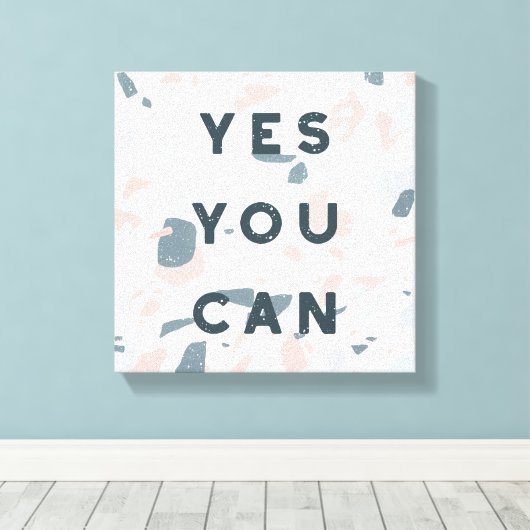 Typografie - Ja, je kunt Canvas Afdruk (Insitu (Houten vloer))