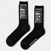 Typografie-Jouw naam of Quote Groom's Socks Sokken (Links)